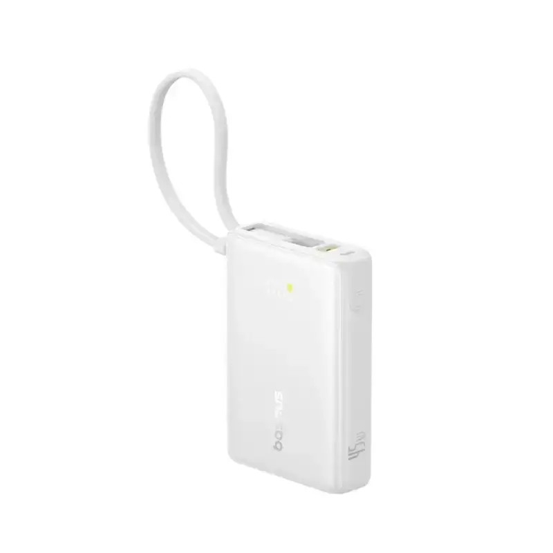 پاوربانک باسئوس مدل PicoGo 45W  سفید    ظرفیت 10000 میلی آمپر ساعت